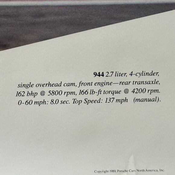 Porsche 944 Poster 1989 - RARE!! - Picture 2 of 7
